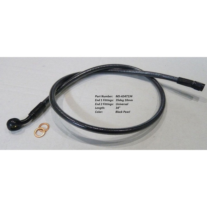 34in. Upper Front Brake Line:10mm x 35 Degree Banjo – Black.