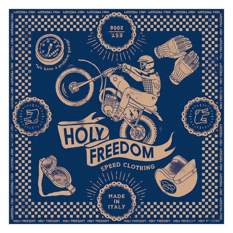 Holy Freedom Cross Navy Scarf