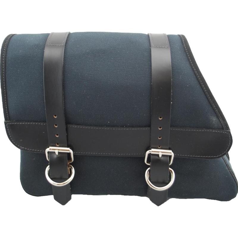 La Rosa Design Canvas Solo Left Side Bag Strut Mount Black For 82-03 Sportster