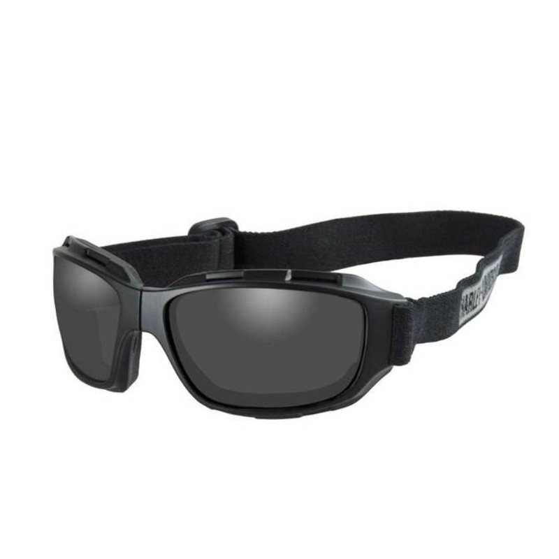 Harley-Davidson Men’s Bend Gray Lens Goggles, Collapsible Black Frames