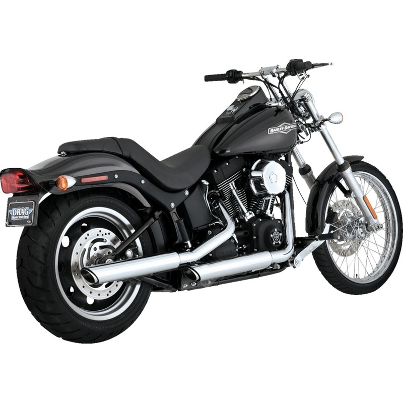 Slip-On Twin Slash 3″, Chrome – 91-09 Softail