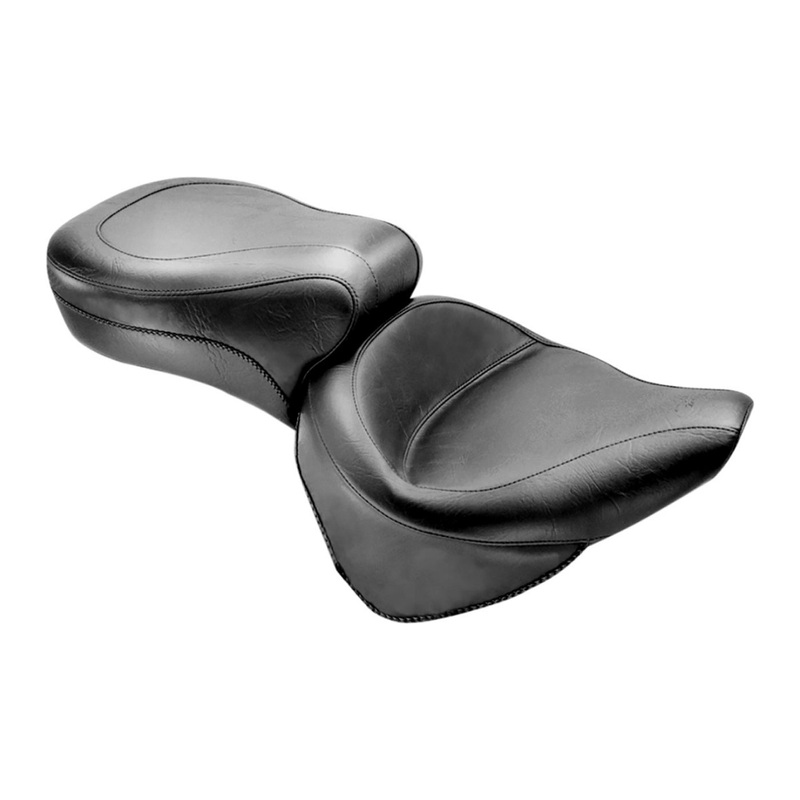 MUSTANG – Vintage Style Seat – Vintage Style Seat – Wide – Smooth – Black – Softail