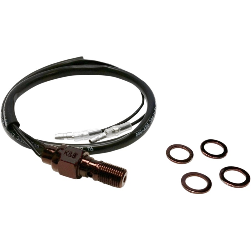 3/8″-24 Brake Light Banjo Bolts with Built-In Pressure Switch – Black