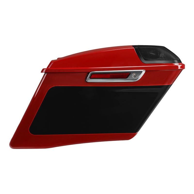 HR3 Billiard Red / Vivid Black 2021RGS CVO Stretched Saddlebags with Speaker Lids For 14-23 Harley Touring
