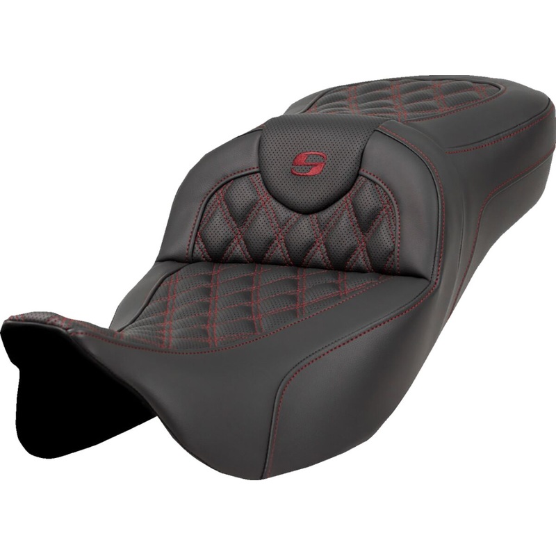 Roadsofa LS Extended Reach Seat, Burgundy Stitch – 08-23 Touring