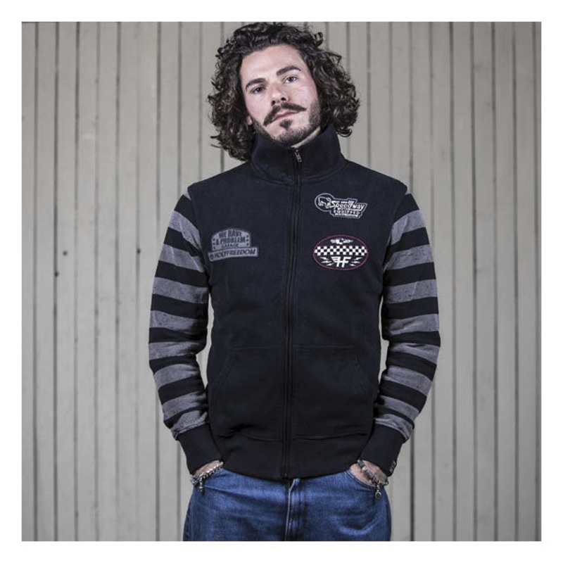 Holy Freedom Leather Windstop Sweatshirt Black / Grey
