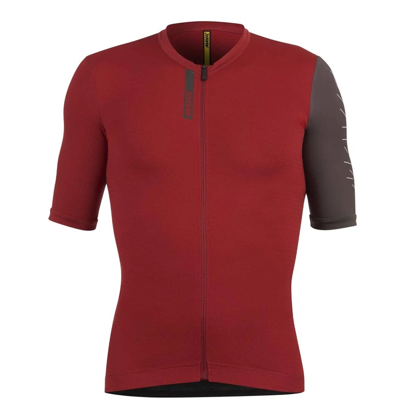 Mavic Essential Short Sleeves Cycle Jersey Burgundy / Carbon