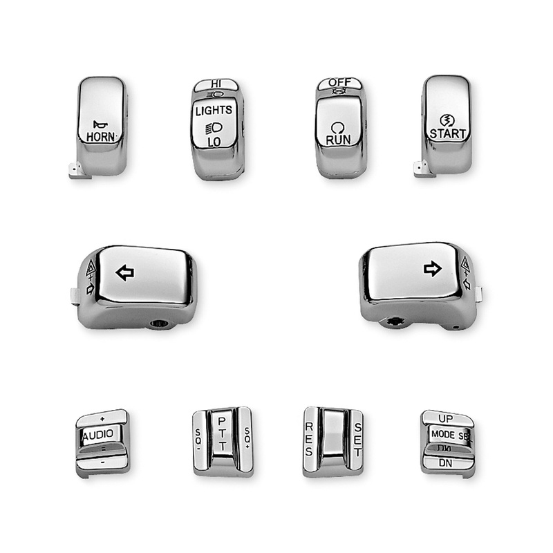 Harley Davidson 71802-03 Chrome Switch Cap Kit KIT, CHROME KEYCAPS, ULTRA