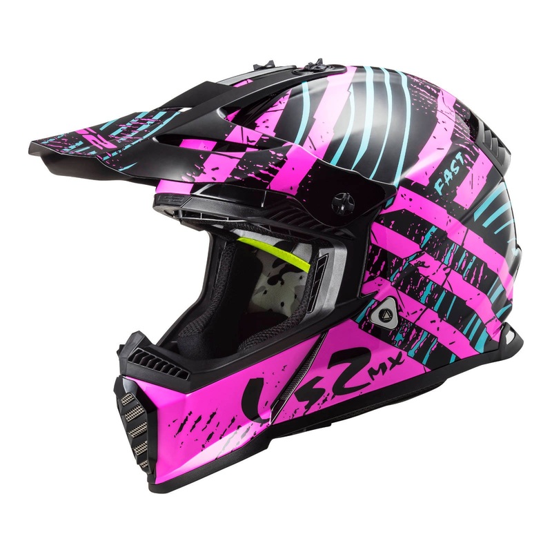 LS2 MX437 Fast Evo Verve Helmet – Black / Fluro Pink
