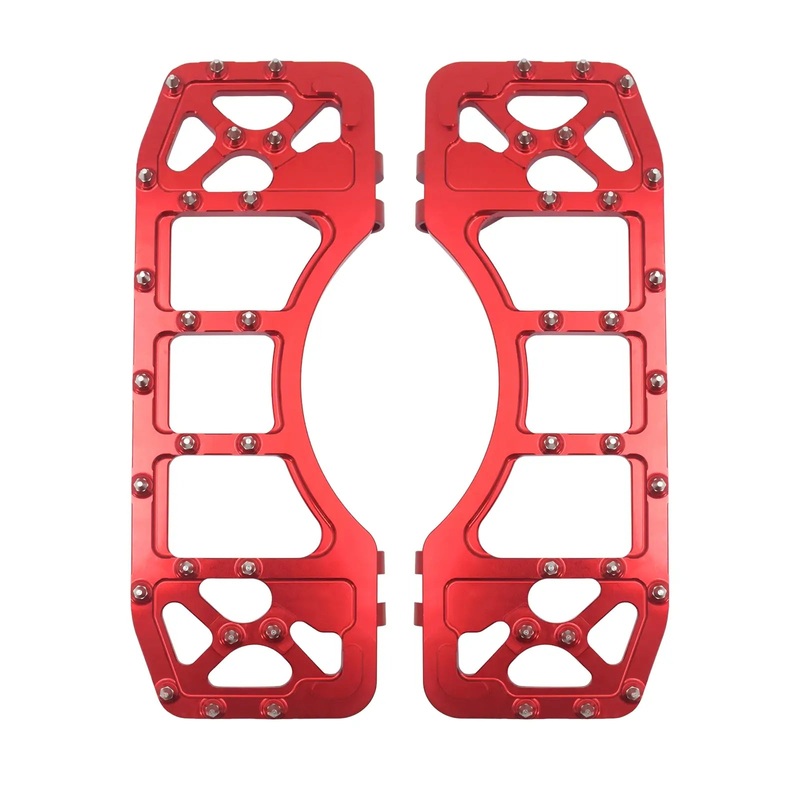 Red CNC Wide Offroad Rider Floorboards for Harley ’86-’17 Softail ’86-’25 Touring
