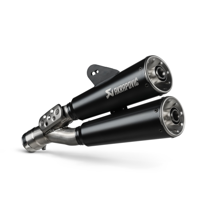 Akrapovic R12 Series Black Coated Twin Stacked Silencer
