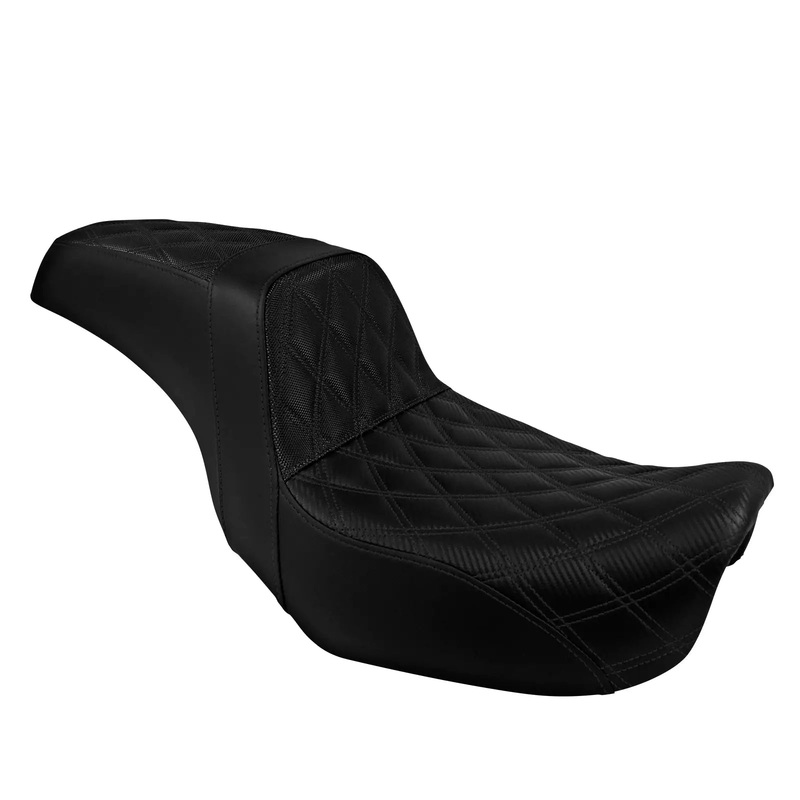 Motorcycle Two-Up Rider Passenger Seat Leather PIC Seat for Harley Dyna 2006-2017