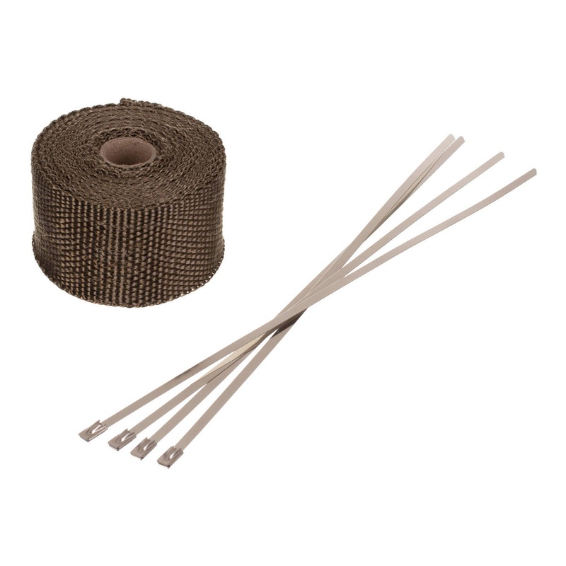 WHITES EXHAUST WRAP GOLD 50mm (5m ROLL) – WITH 4 S/S TIES