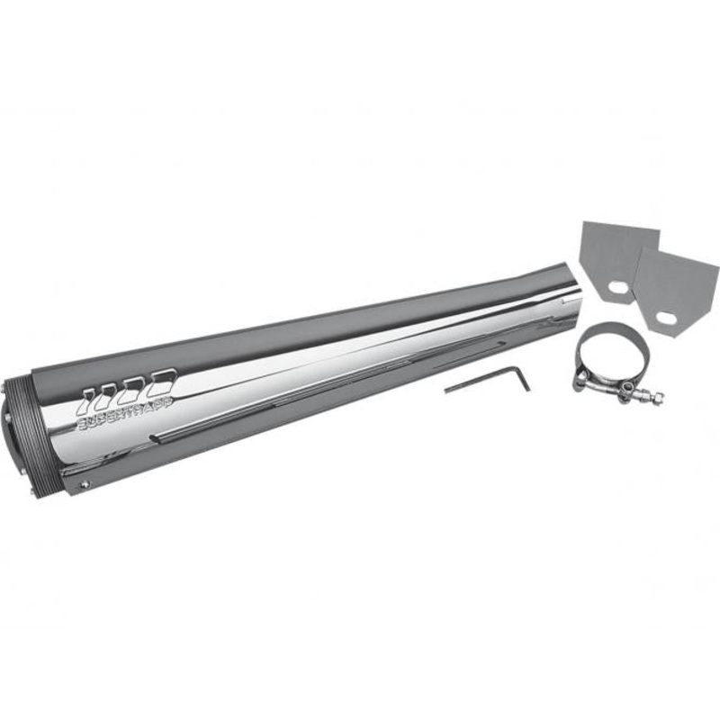 4” External Disc Series Megaphone Universal Slip-On Muffler Polished
