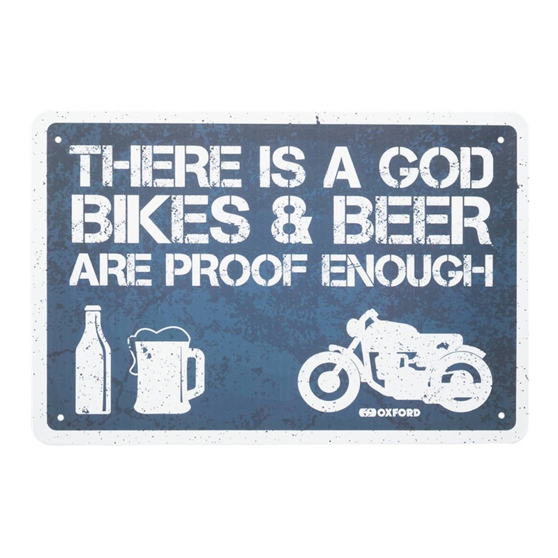 Oxford Garage Metal Sign: “There Is A God”