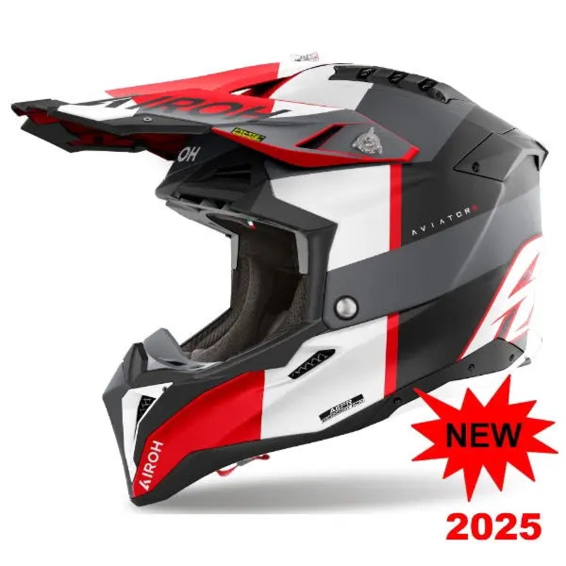 Airoh Aviator 3 Monarch Matt Grey / Red