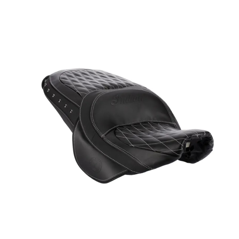 Genuine Leather Standard Reach Heated Touring Seat, Black