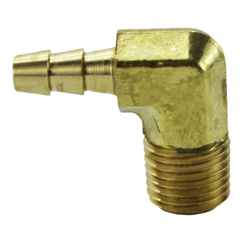 1/4″ Hose Barb 90 Degree Elbow 1/4″ NPT Brass (sold each)