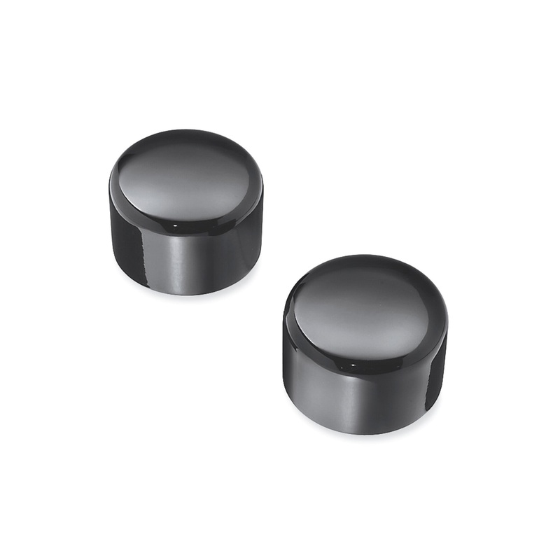 Harley Davidson 43428-09 Front Axle Nut Covers BILLET AXLE COVER, FT, BLACK