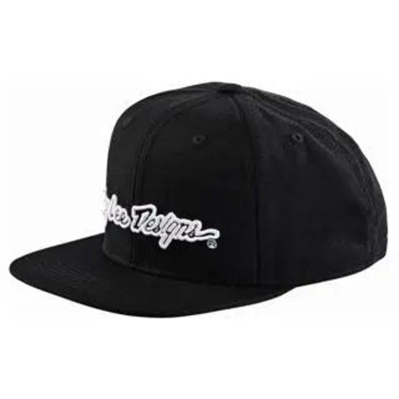 Troy Lee Designs Signature Curved Snapback Cap Black / White