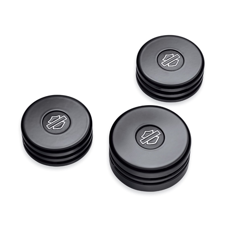 Harley Davidson 45800015 Gloss Black Upper Fork Nut Covers UPPER FORK NUT COVER KIT,GLOSS