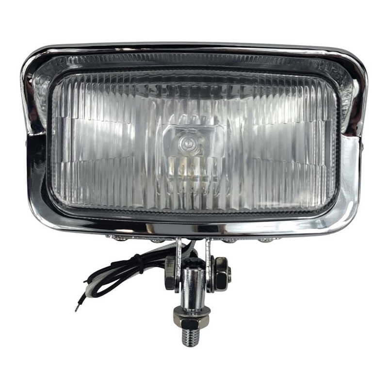 Rectangle Chopper Headlight – Chrome – Clear Lens