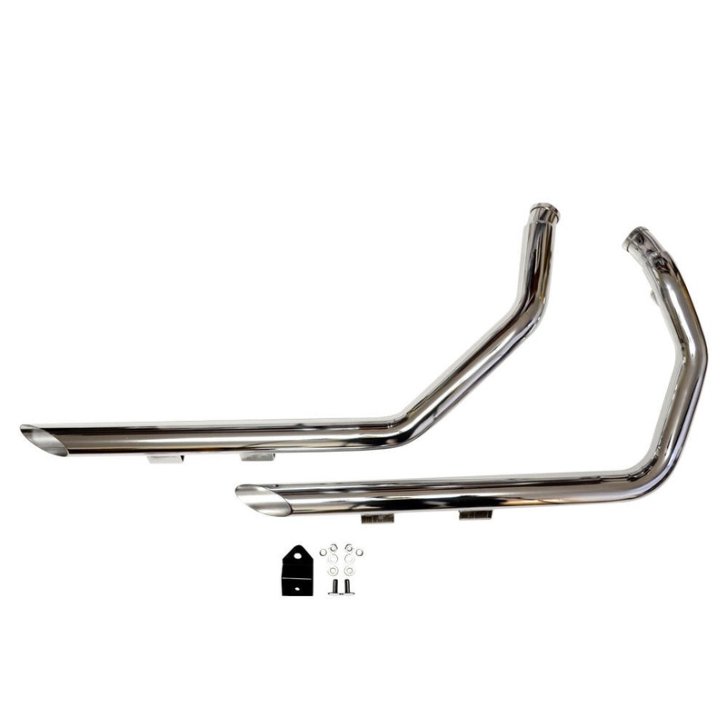 Drag Pipes – 2″ Chrome Slash Cut – 2004 – 2013 Sportster