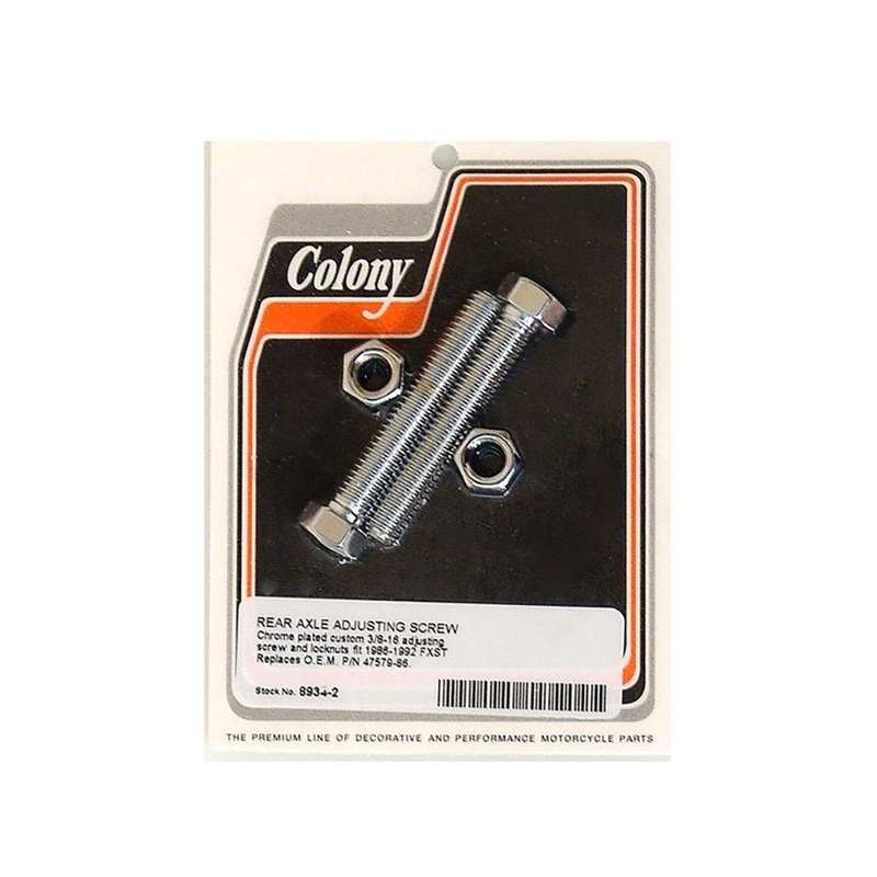 Rear Axle Adjusting Kit – Chrome. Fits Softail 1986-1992.