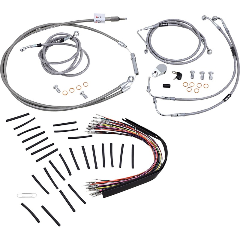 Cable Kit 13″ Braided Stainless Steel Handlebar W/Abs