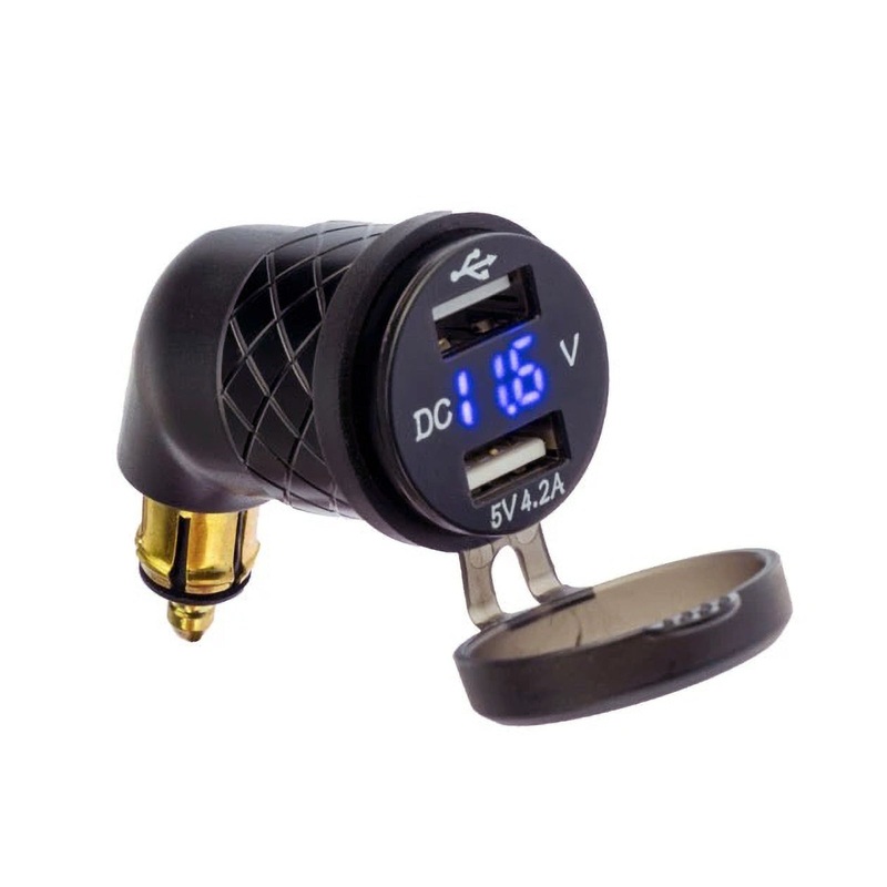 Rocky Creek PA022 Dual Port USB Power Adapter with Voltmeter