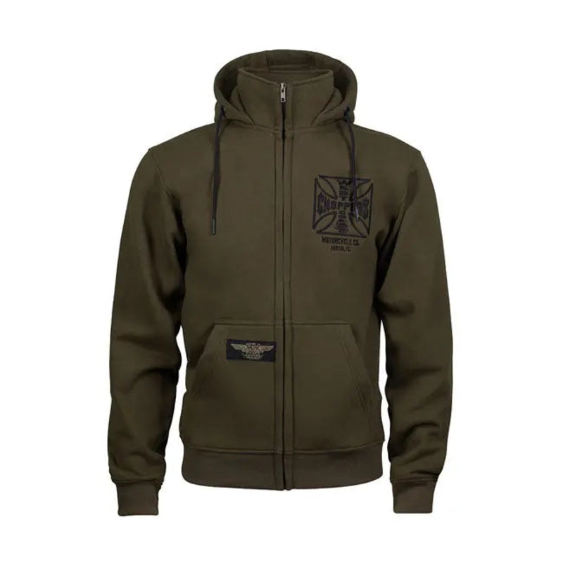 West Coast Choppers OG ATX Zip Hoodie Olive Green