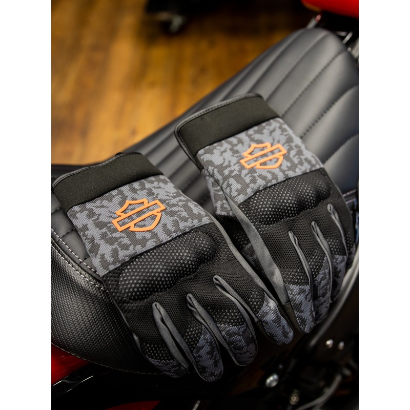 Harley-Davidson Men’s Dyna Knit Mesh Gloves Camo Blackened Pearl – 98136-23VM