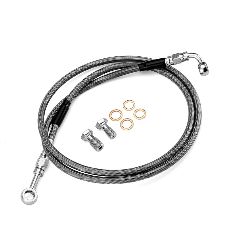 Harley Dyna Low Rider Street Bob & Softail Night Train 53.5″ Extended Length Non-ABS Hydraulic Front Brake Line Kit for 16″-18″ Handlebar