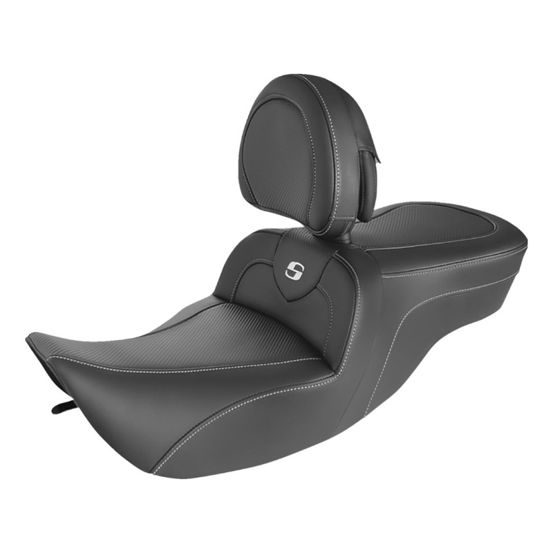 SADDLEMEN – Roadsofa Carbon Fiber Seat – 97-98 FLHR (EXCEPT FLHRS) – With Backrest