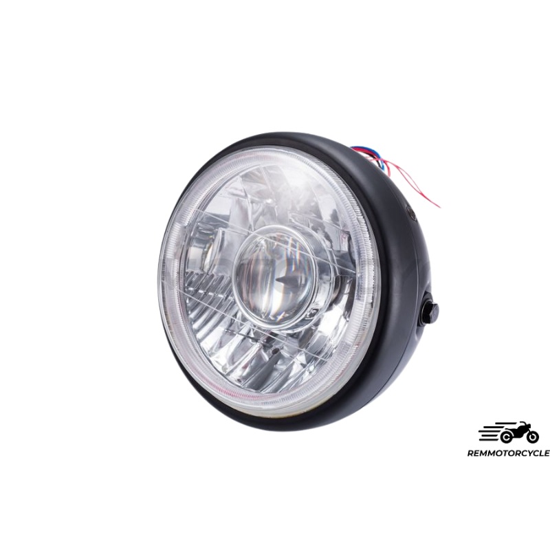 Headlight 19 cm Black / Blue Halo